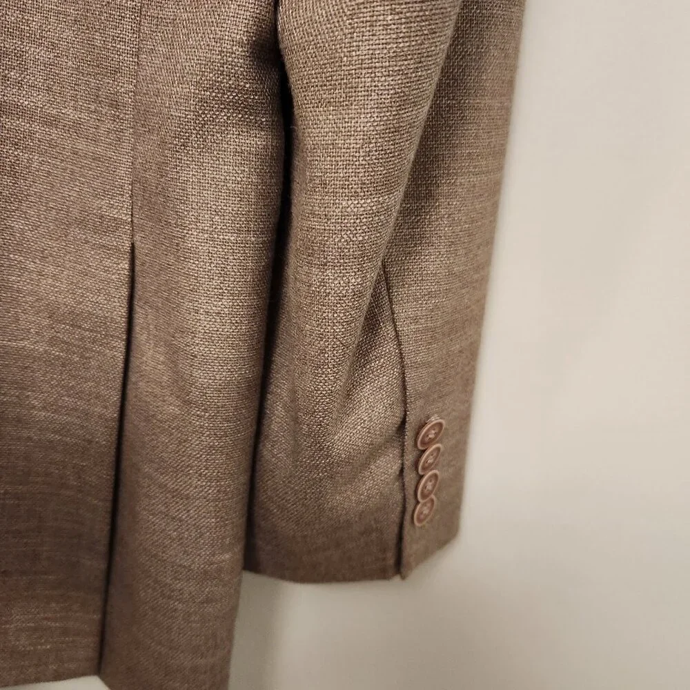 Mens Nautica Suit‎ Jacket Blazer Beach Sand Tan 2 Button 42L Single Breasted
